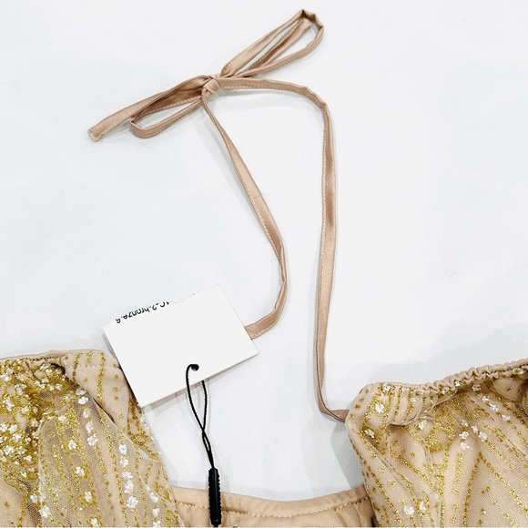 NWT Hello Molly Shimmer Please Bronze Sparkle Romper - Picture 9 of 9